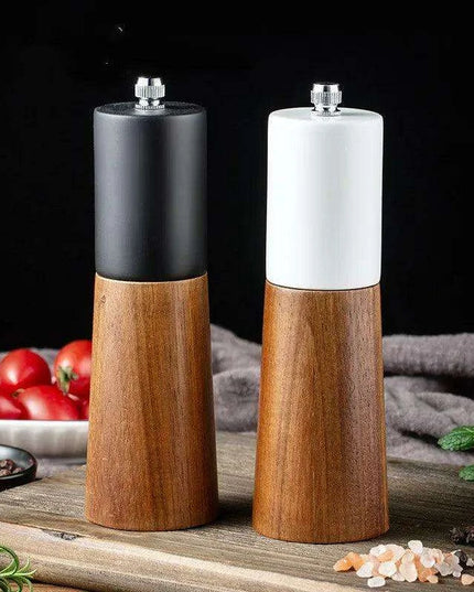 Sophisticated 6-Inch Wooden Salt and Pepper Grinder with Adjustable Grinding Mechanism