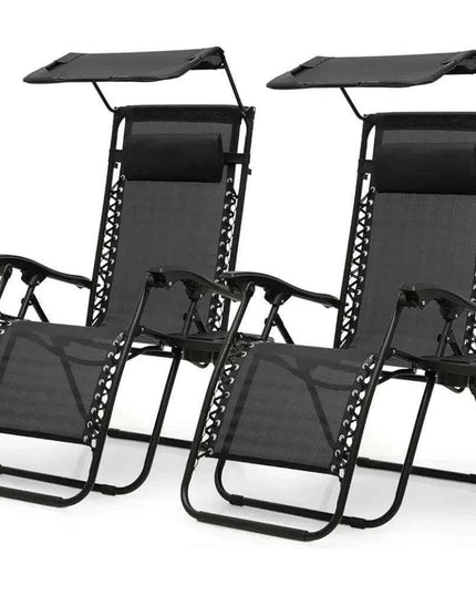 Sleek Black Mesh Reclining Lounge Chair with Adjustable Headrest and Convenient Side Tray - Perfect for Outdoor Relaxation
