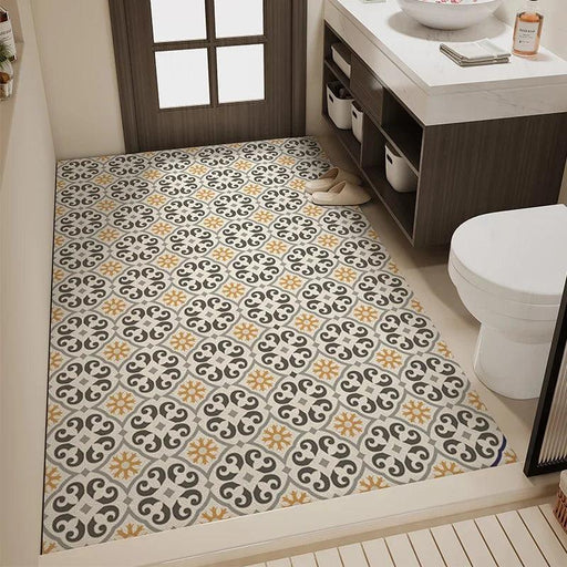 Elegant Vintage Diatomaceous Earth Bath Mat - Quick-Dry & Non-Slip Absorbent Rug