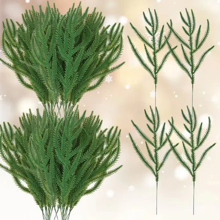 Artificial Green Pine Sprigs, Approx. 37 cm, Selected Pack