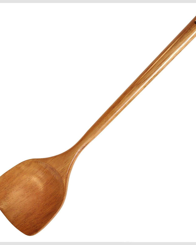 Premium Long-Handled Wooden Utensil Set with Non-Stick Coating for Effortless Cooking