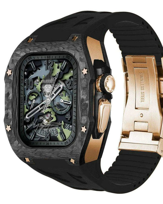Luxurious Carbon Fiber Upgrade Set for Apple Watch: Elevate Your Style and Protection