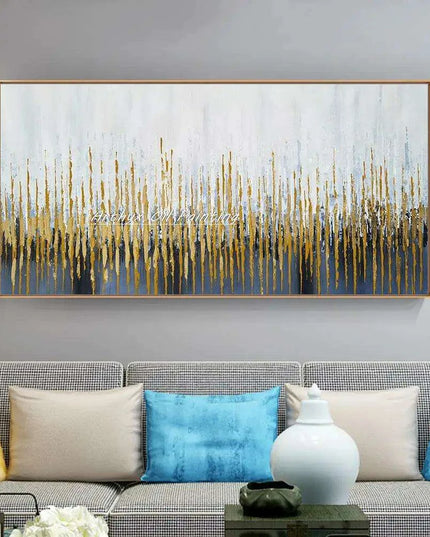Hand-Painted Abstract Oil Canvas: Artistic Elegance for Chic Home Decor