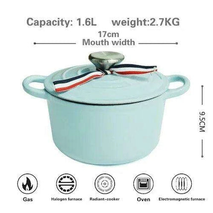 Premium Enamel-Coated Cast Iron Soup and Stew Cookware Set - Induction Compatible
