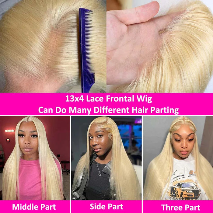 Radiant Honey Blonde Brazilian Human Hair Wig with HD Lace Frontal