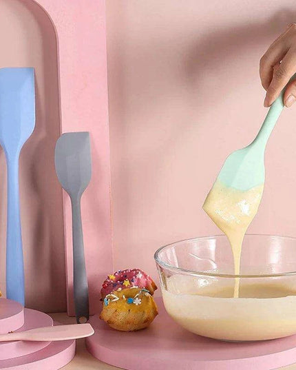 Ergonomic Silicone Spatula Set - Essential Kitchen Tools for Effortless Baking