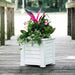 Coastal Charm Self-Watering Polyethylene Square Planter 16" - Weatherproof Outdoor