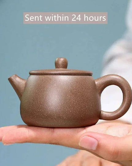 Custom Handmade 100ml Yixing Purple Clay Teapot by Artisan Pan Ruiling - Elegant Zisha Tea Infuser Set