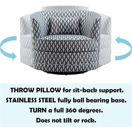 Modern Swivel Barrel Chair Set with Free Decorative Pillow - Your Comfort Haven