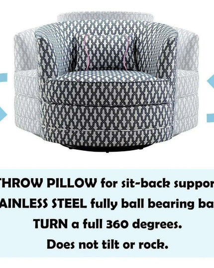 Modern Swivel Barrel Chair Set with Free Decorative Pillow - Your Comfort Haven