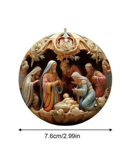 Elegant Acrylic Jesus Nativity Family Christmas Tree Decor Ornament Set