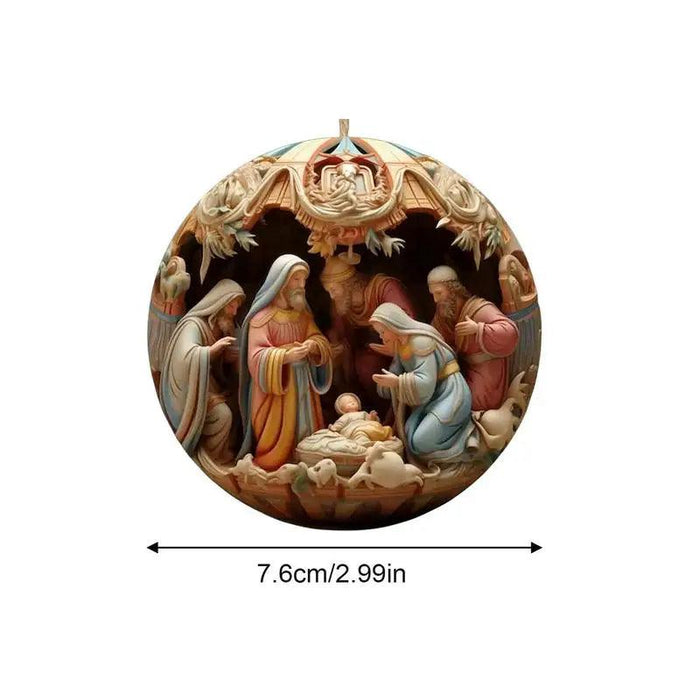 Elegant Acrylic Jesus Nativity Family Christmas Tree Decor Ornament Set
