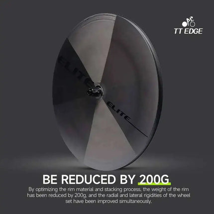 ELITEWHEELS EDGE TT Disc Wheels - 1050g, Ceramic Bearings, Carbon Fibe