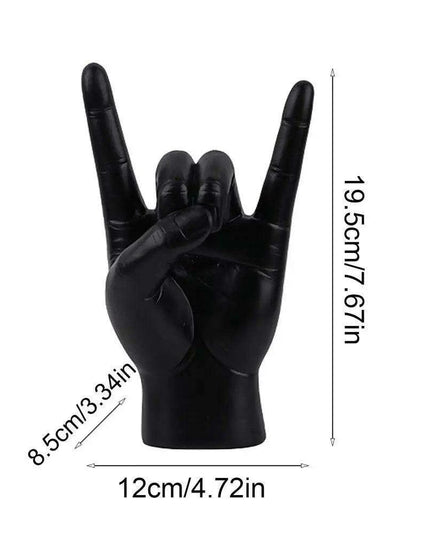Rock and Roll Hand Gesture Sculpture for Dynamic Home Decoration