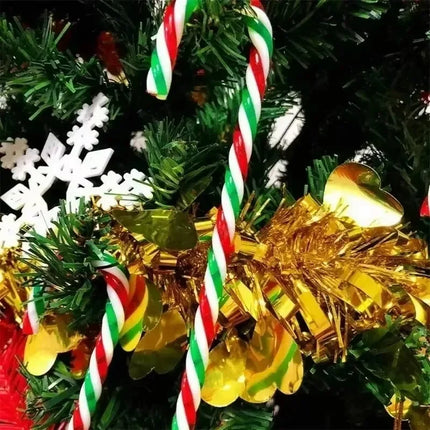 Striped Plastic Candy Cane Christmas Ornaments, 15 cm, Selected Pack