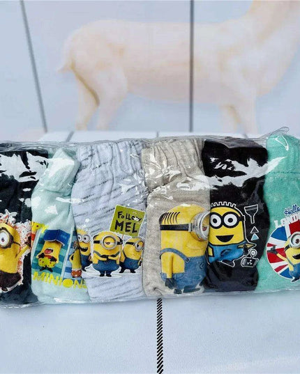 6-Pack Kids Cotton Underwear with Favorite Cartoon Characters - Spiderman, Mickey Mouse, Elsa, and Cars Designs