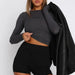 Chic Y2K Vibes: Women's Slim Fit Long Sleeve Top - Retro Street Style Essential