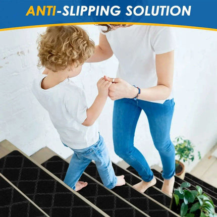 SafetyStep Cushioned Non-Slip Stair Tread Mats - Water-Absorbent Safety Solution - Très Elite