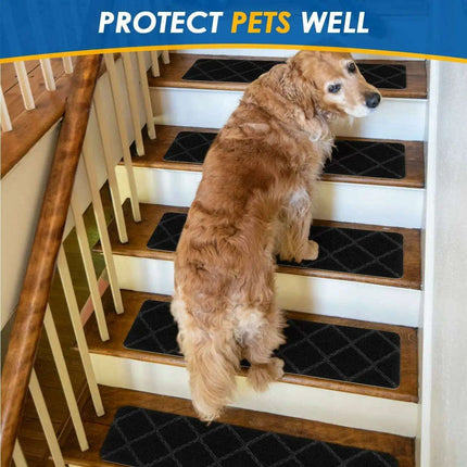 SafetyStep Cushioned Non-Slip Stair Tread Mats - Water-Absorbent Safety Solution - Très Elite