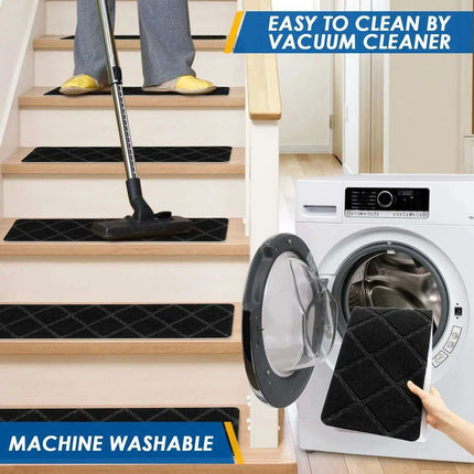 SafetyStep Cushioned Non-Slip Stair Tread Mats - Water-Absorbent Safety Solution - Très Elite