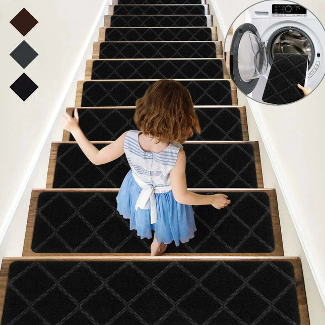 SafetyStep Cushioned Non-Slip Stair Tread Mats - Water-Absorbent Safety Solution - Très Elite