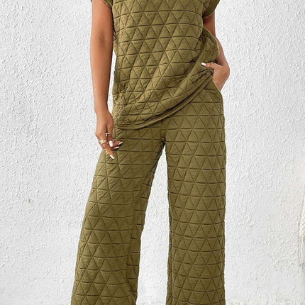 Sage Green Quilted Co-Ord Set - Chic Comfort for Modern Fashion - Très Elite