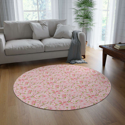 Sakura Bliss Plush Round Area Rug - Premium Quality Fun Design in Soft Chenille Blend..