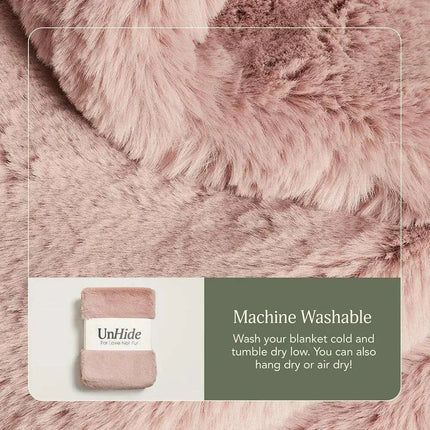 Sakura Blossom Eco-Friendly Plush Queen Size Faux Fur Throw - Marshmallow Comfort Blanket - Très Elite