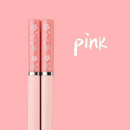 Sakura Elegance: Chic Pink Alloy Chopsticks for Gourmet Dining Delight- Très Elite- Très Elite