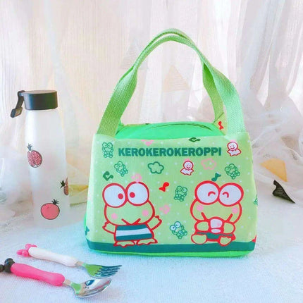 Sanrio Character Cozy Lunch Bag - Cute Insulated Tote Featuring Keroppi, My Melody & Badtz Maru for School and Office- Très Elite- Très Elite