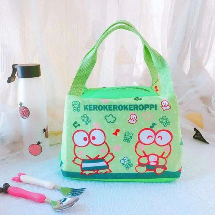 Sanrio Character Cozy Lunch Bag - Cute Insulated Tote Featuring Keroppi, My Melody & Badtz Maru for School and Office - Très Elite