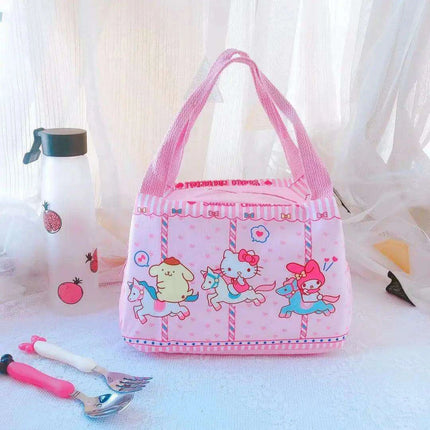 Sanrio Character Cozy Lunch Bag - Cute Insulated Tote Featuring Keroppi, My Melody & Badtz Maru for School and Office - Très Elite