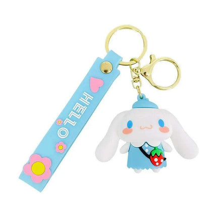 Sanrio Fruit Series Keychain Set - Adorable Kuromi, Cinnamoroll, and Pochacco Charms - Très Elite