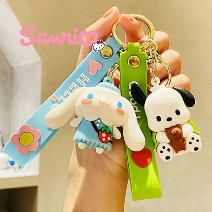 Sanrio Fruit Series Keychain Set - Adorable Kuromi, Cinnamoroll, and Pochacco Charms - Très Elite