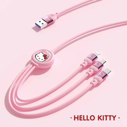 Sanrio Kuromi & Friends 3-In-1 Charging Cable - Adorable Anime Characters USB Cord for Huawei, iPhone, Xiaomi - Durable & Perfect for Gifting - Très Elite
