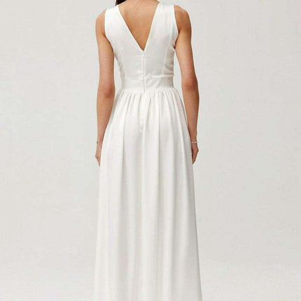Satin Maxi Dress with Rose Detail and Elegant Silhouette - Très Elite