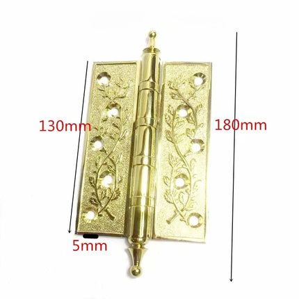 One Piece COTOM Luxury Crown Head Door Hinges Solid Brass Thick Flat G