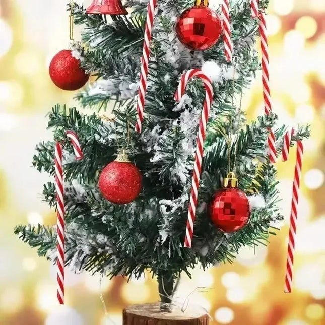 Striped Plastic Candy Cane Christmas Ornaments, 15 cm, Selected Pack