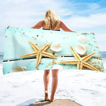 A20MaoX Nautical Print Quick Dry Beach Towel for Outdoor Use
