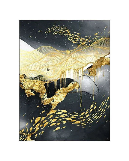 Luxe Golden Marble Canvas Art: Elevate Your Contemporary Home Aesthetic
