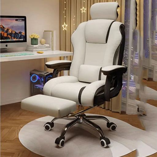 Pink Executive Gaming Chair with Rolling Massage Feature
