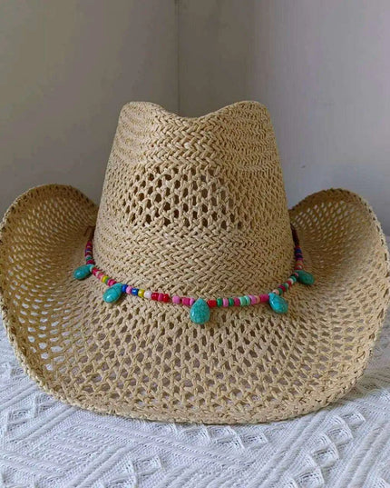 Lake Blue Western Cowboy Straw Hat Unisex with Adjustable Size