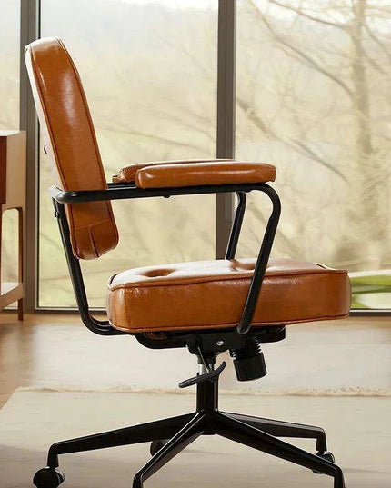 Vintage-Inspired Ergonomic Swivel Chair - Elevate Comfort and Aesthetics in Your Home Office