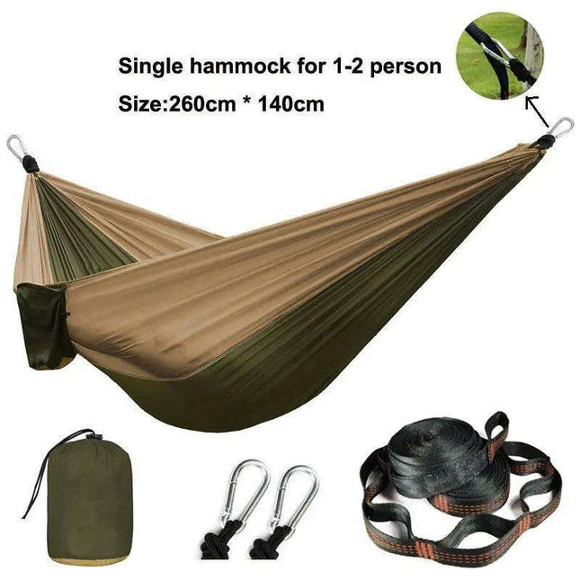 Zowee Ultimate Adventure Hammock Set with Tree Straps & Heavy-Duty Carabiners | Ultra-Durable Parachute Nylon