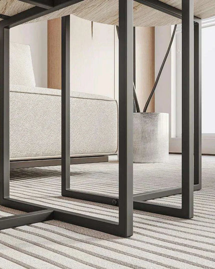 Chic Black Metal Round Nesting Tables Set of 2 with Safety-Crafted Edges for Space Optimization