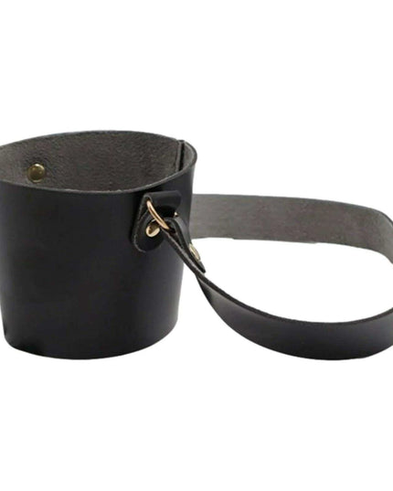 Leather Cup Holder with Strap - Stylish Drink Sleeve for Hot and Cold Drinks