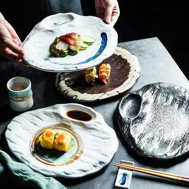 Artisanal Japanese Ceramic Plate for Elegant Dining Experiences