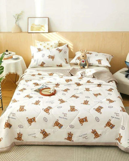 Dinosaur Delight Summer Quilt for Kids - Fun Floral Patterns for Boys' Room Decor