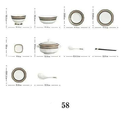 Luxury Bone-Inspired Outdoor Dining Set with Elegant Ceramic Tableware