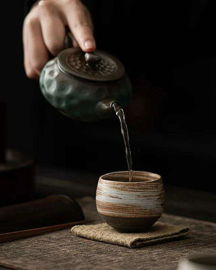 Artisan Japanese Stoneware Tea Cups for Authentic Kung Fu Tea Ceremonies